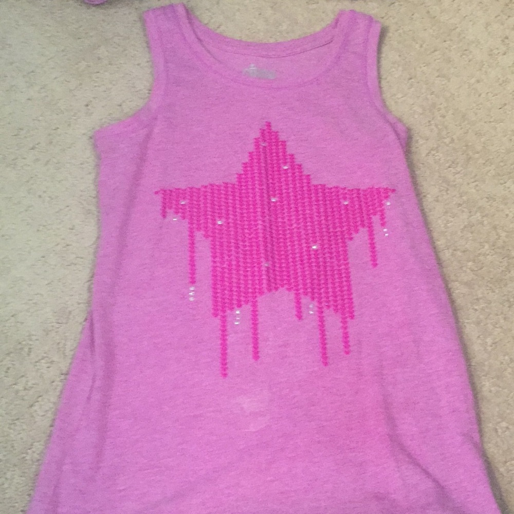 Kids purple star tank top
